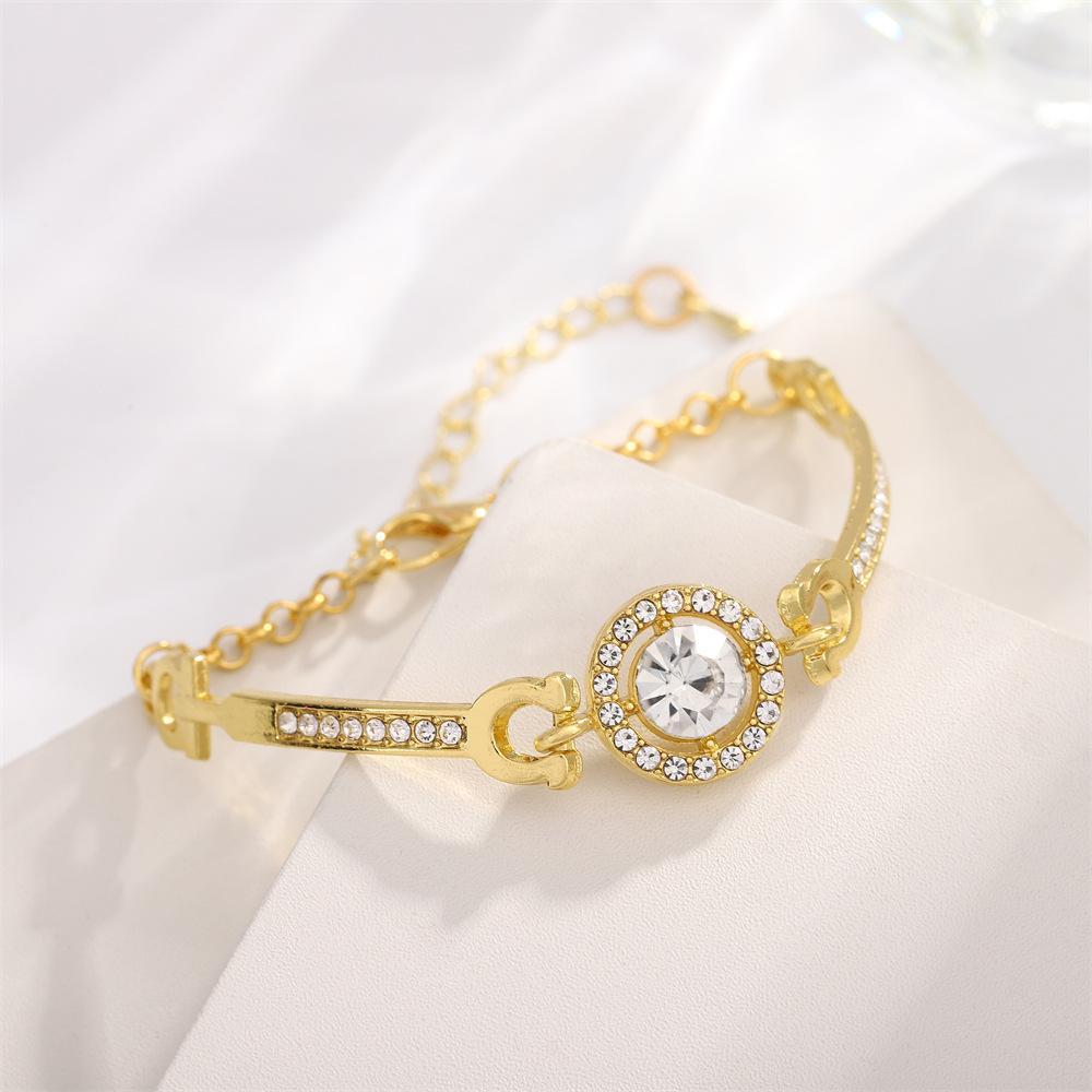 Gold plated Rhinestone chain bracelet