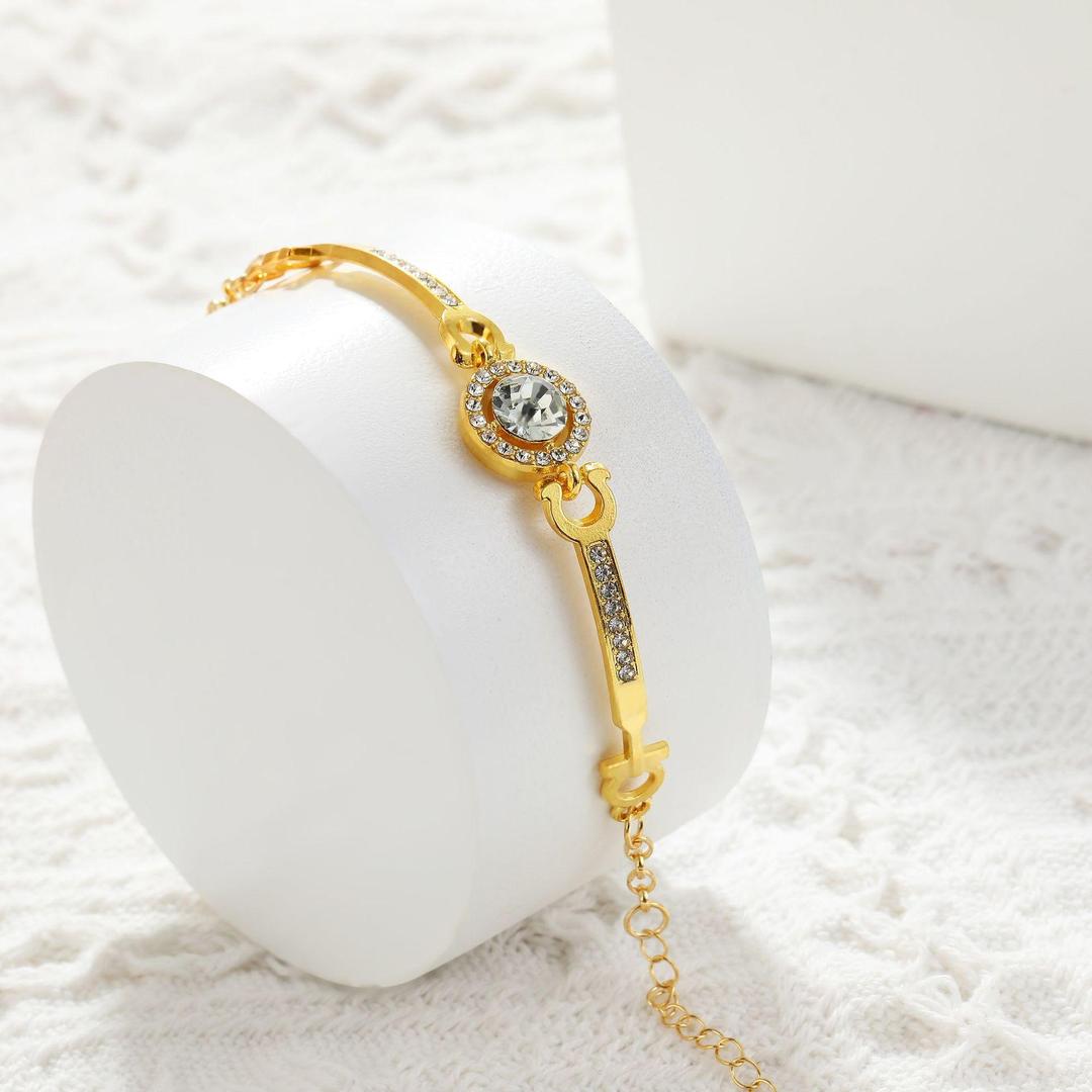 Gold plated Rhinestone chain bracelet