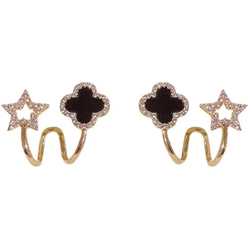 Star shape Gold plated Artificial Stone Earings
