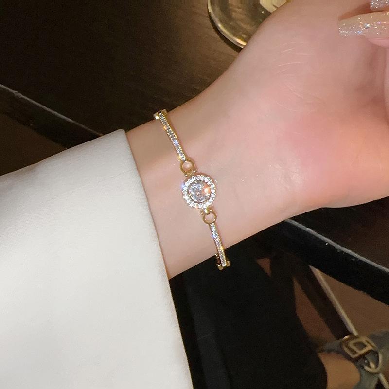Gold plated Rhinestone chain bracelet