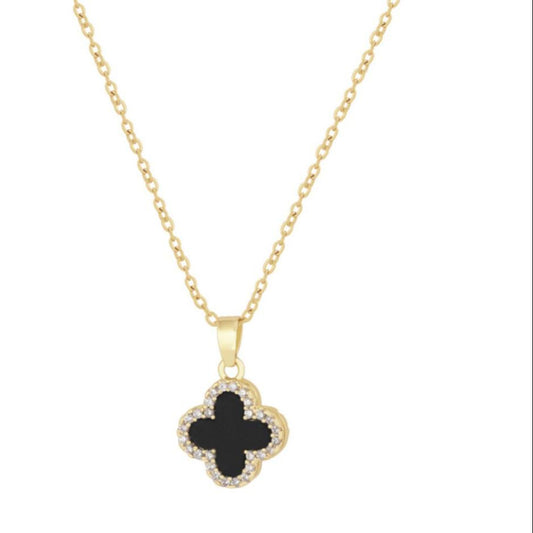 Elegant Dual-sided Pendant Necklace with Sparkling Synthetic Rhinestone