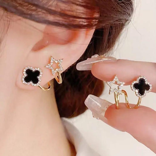 Star shape Gold plated Artificial Stone  Earings