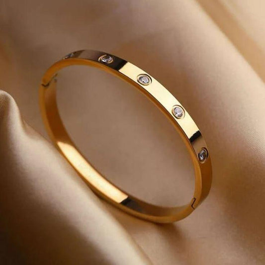 Modern Design Gold Plated Artificial Stones Kara Bangle