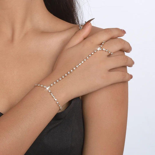 Modern Design Gold Plated Crystal Chain Bracelet
