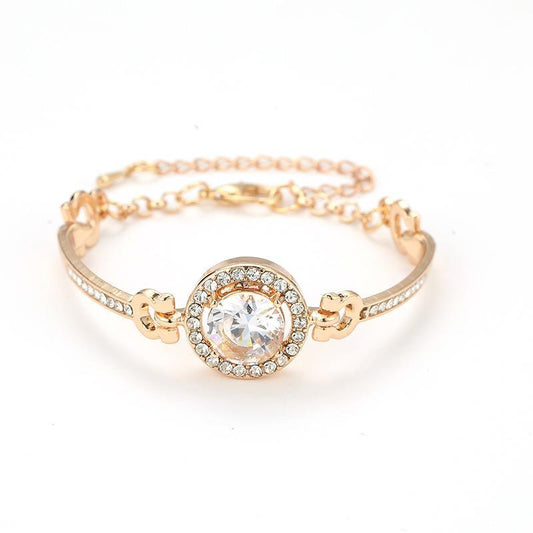 Gold plated Rhinestone chain bracelet