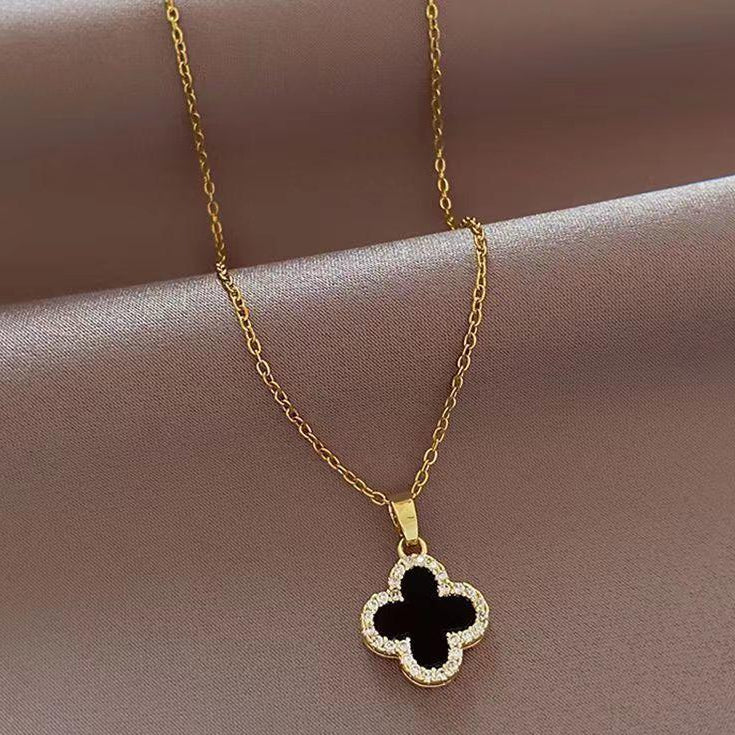 Elegant Dual-sided Pendant Necklace with Sparkling Synthetic Rhinestone